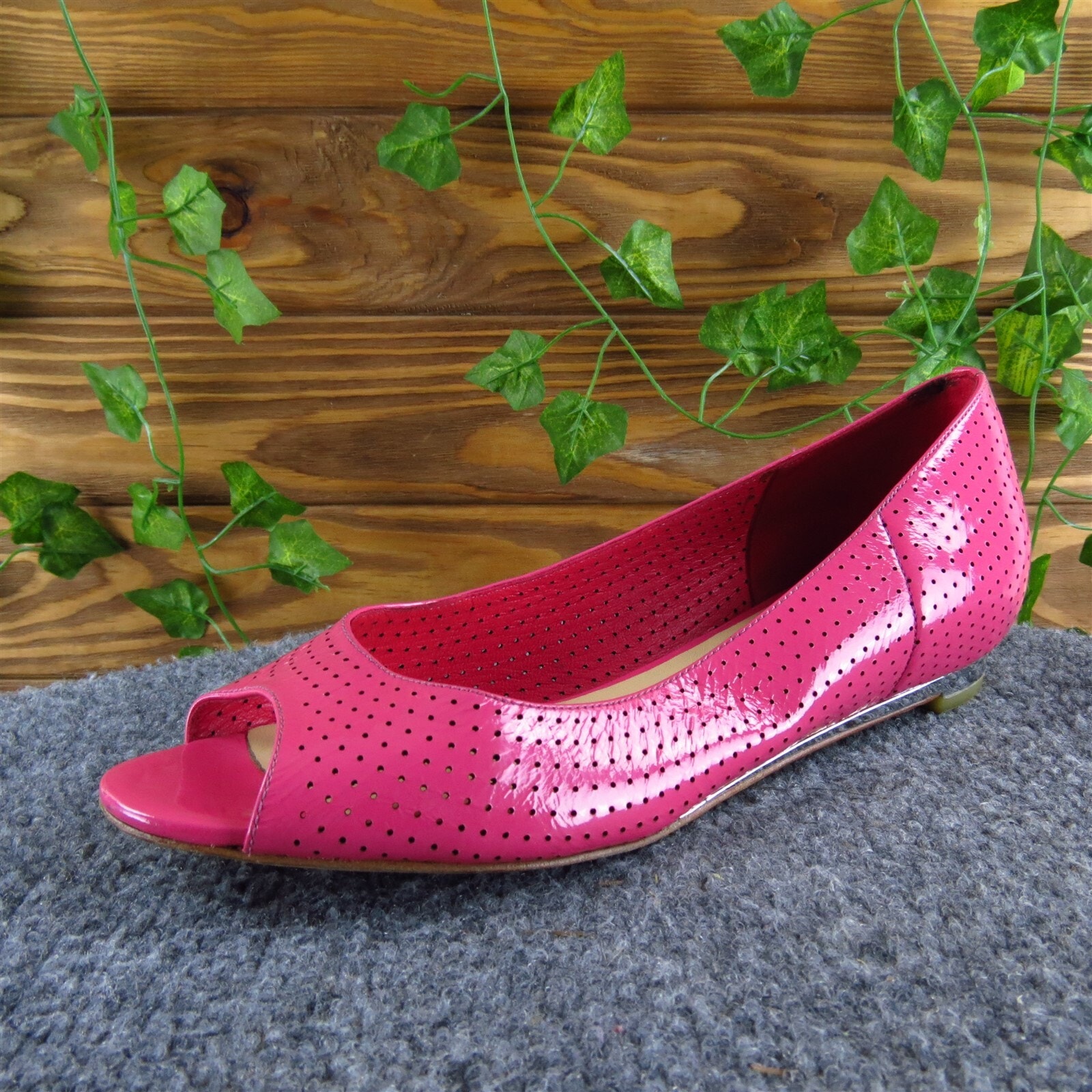 Cole Haan Women's NikeAir Peep Toe Pink Patent Leather Pump 8 Wide Gently Used