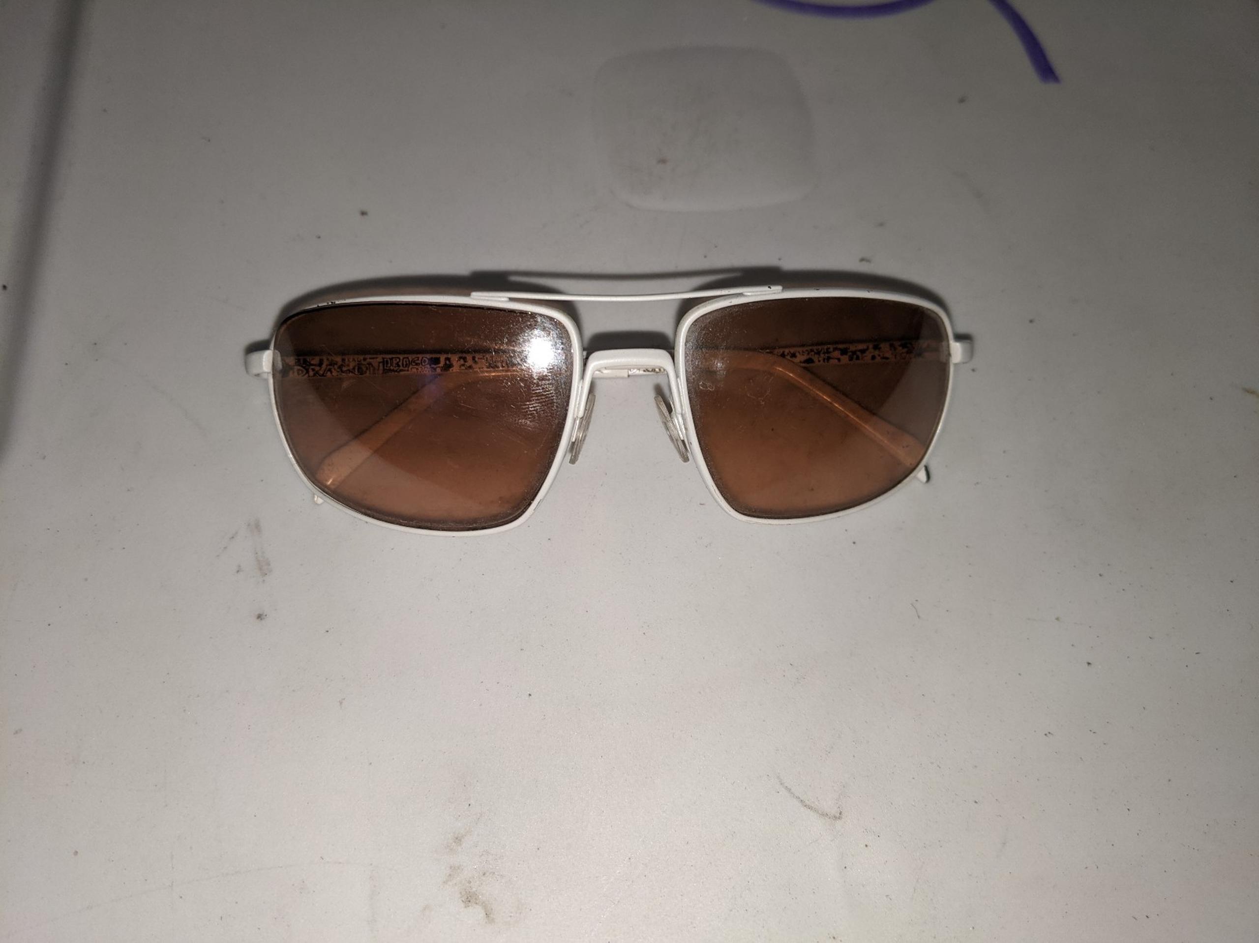 Dragon white vintage metal sunglasses