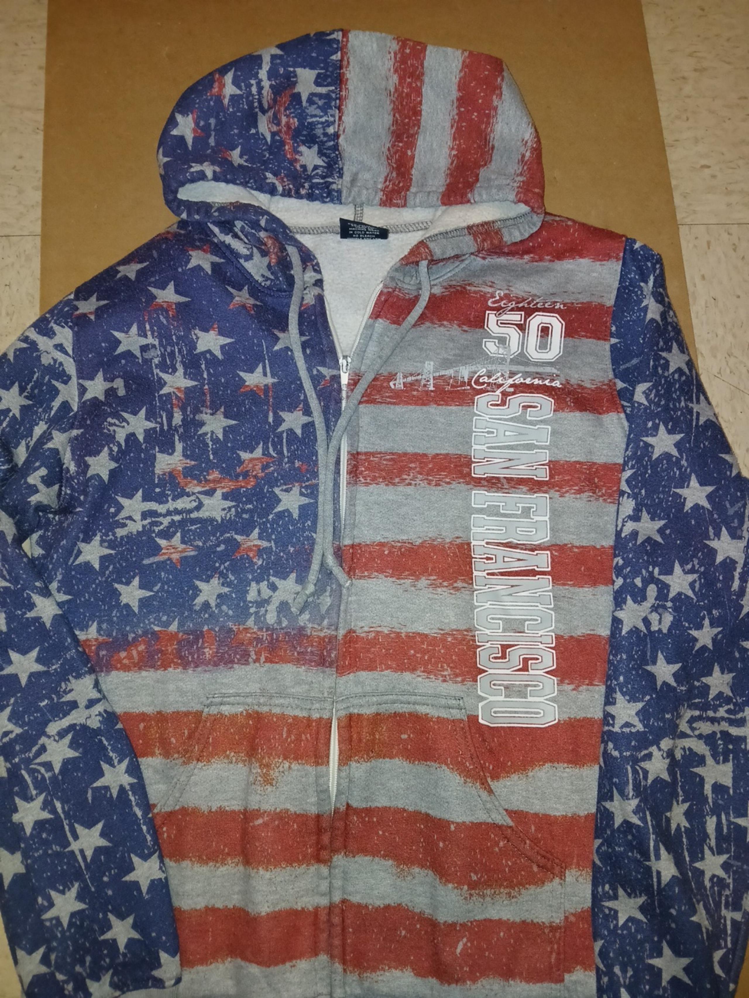 U.s.a flag hoodie sweater design Tipsy brand large youth size