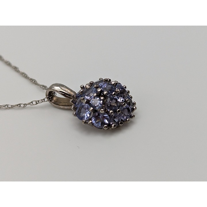 14k White Gold Tanzanite Halo Pendant. 14k White Gold Tanzanite Pendant. 14k Wom