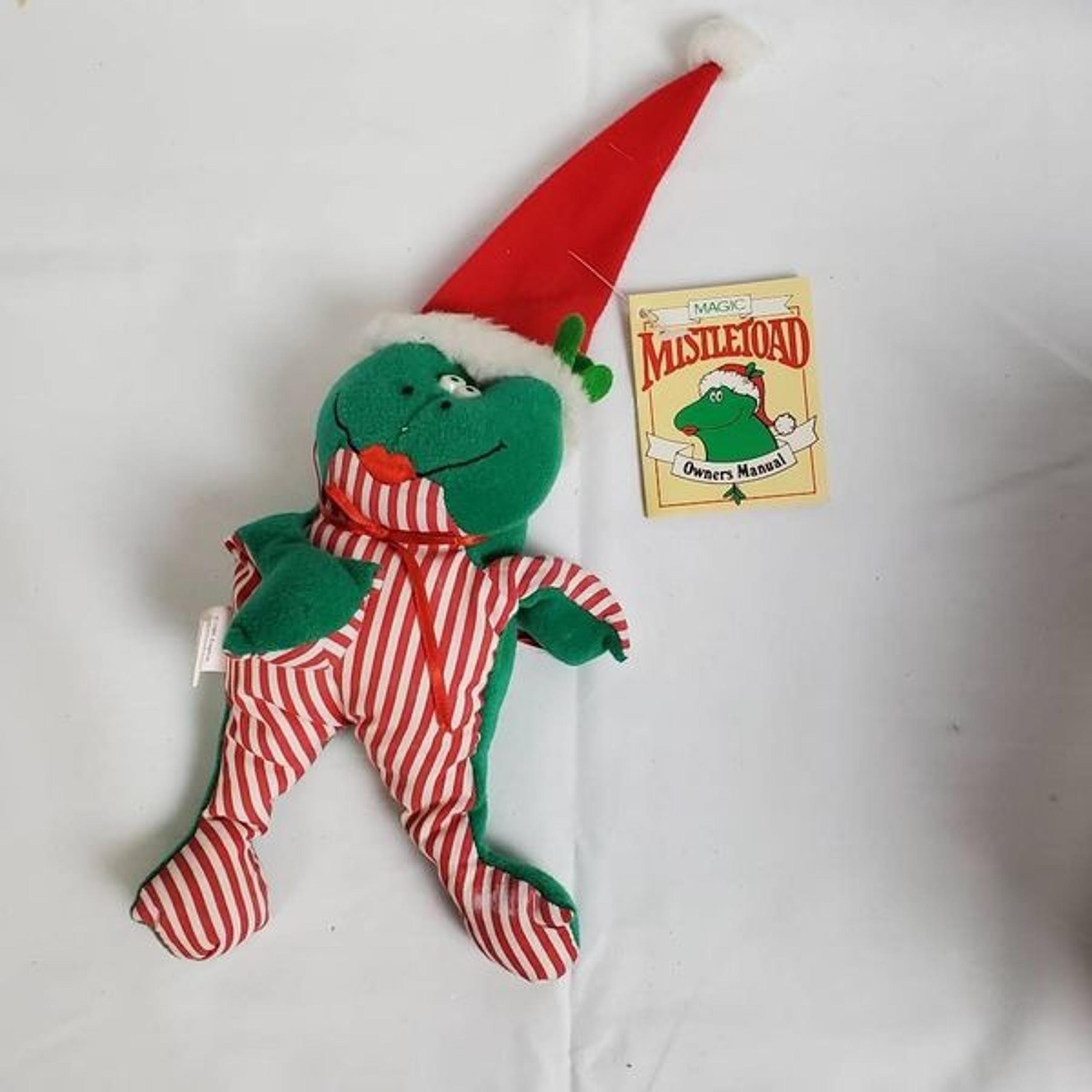Vintage 1985 Magic Mistletoad Plush by Graphics Int’l  Christmas Kissing Frog w/