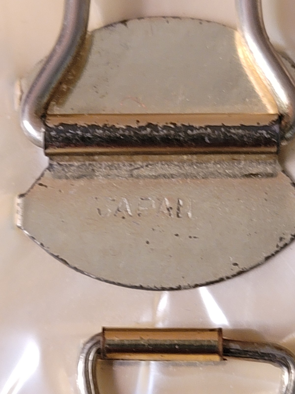 Vintage Mother Of Pearl Compact Makeup Mirror Gold Case W. Rice & Co. Japan - detail