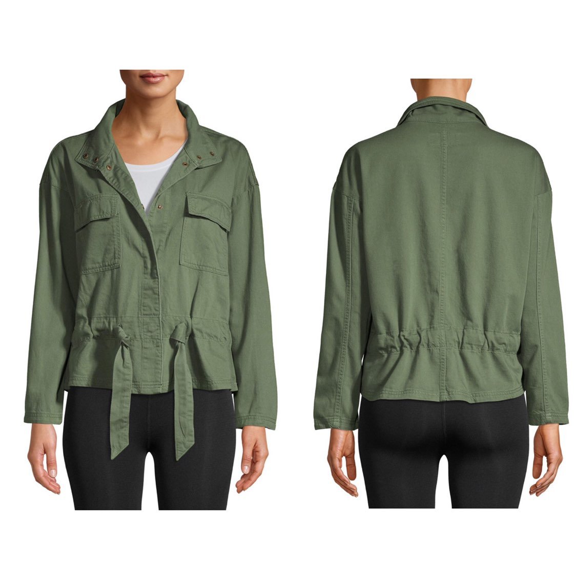 Time and Tru Military Utility Jacket L
