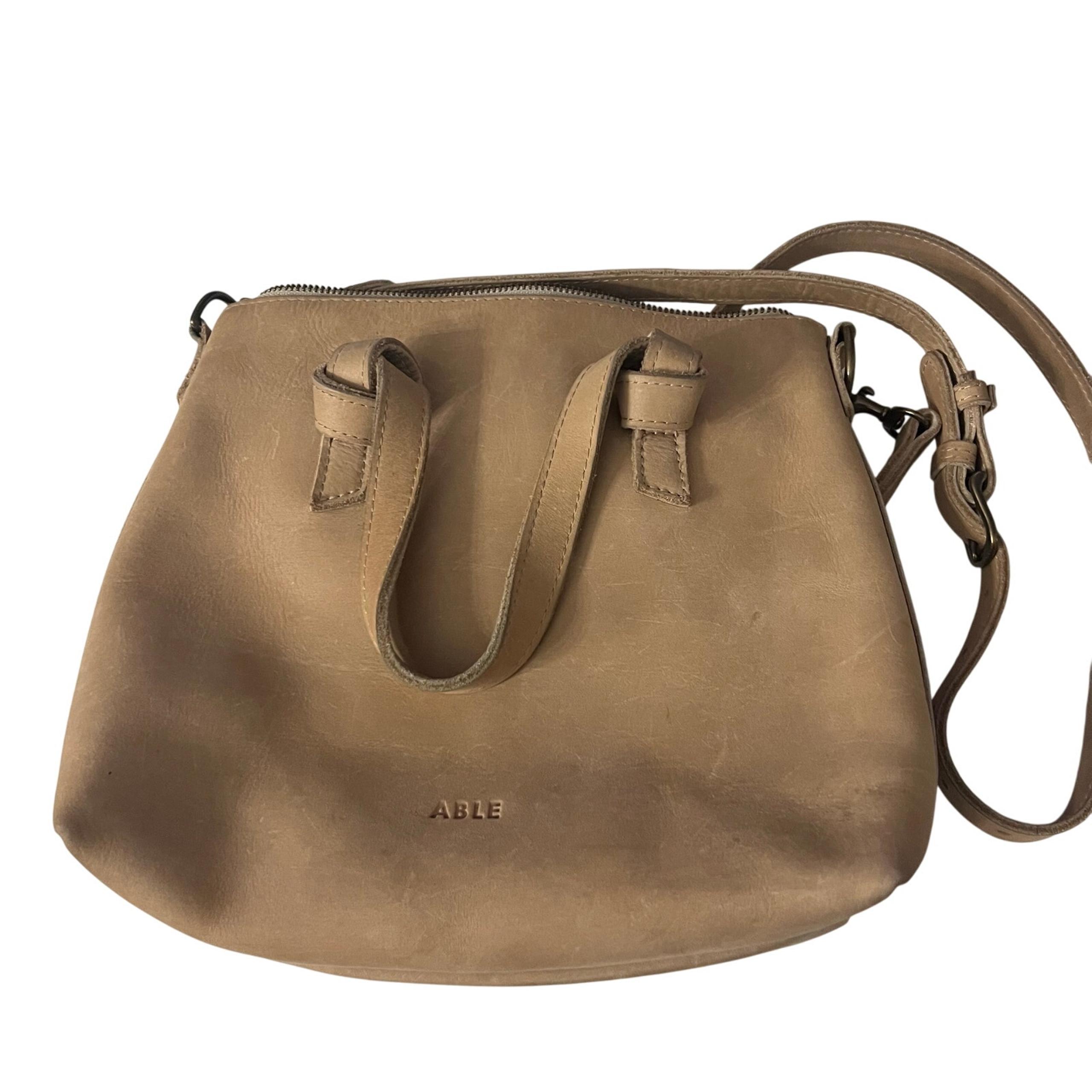 ABLE Rachel Crossbody Tan Leather Bag Purse with Strap