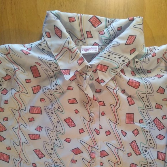 Vintage g.w. originals Abstract Squiggles Geometric Poly Disco Shirt