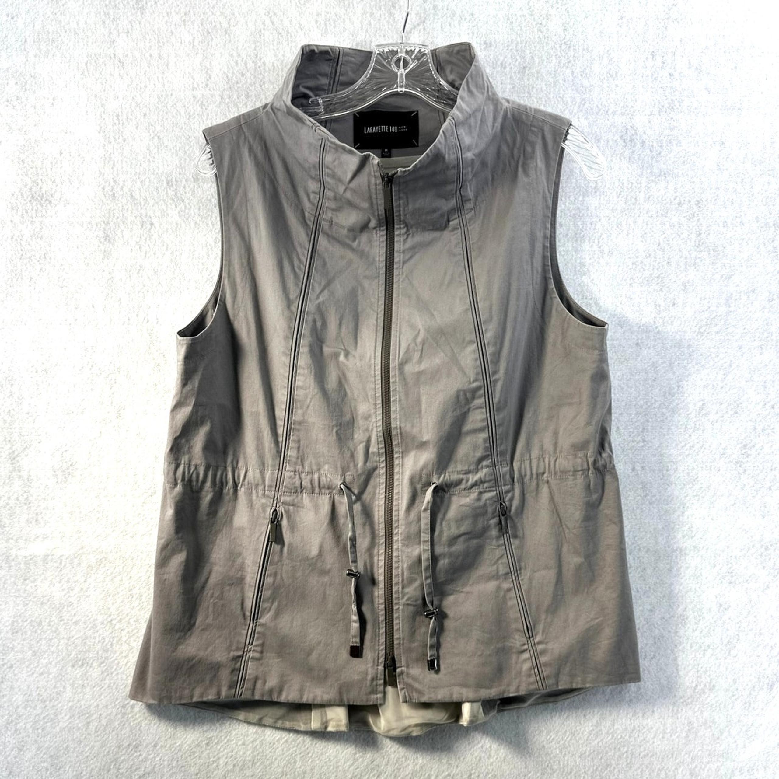 LAFAYETTE 148 NEW YORK Medium Utility Vest Two Tone Pockets Outdoor Casual