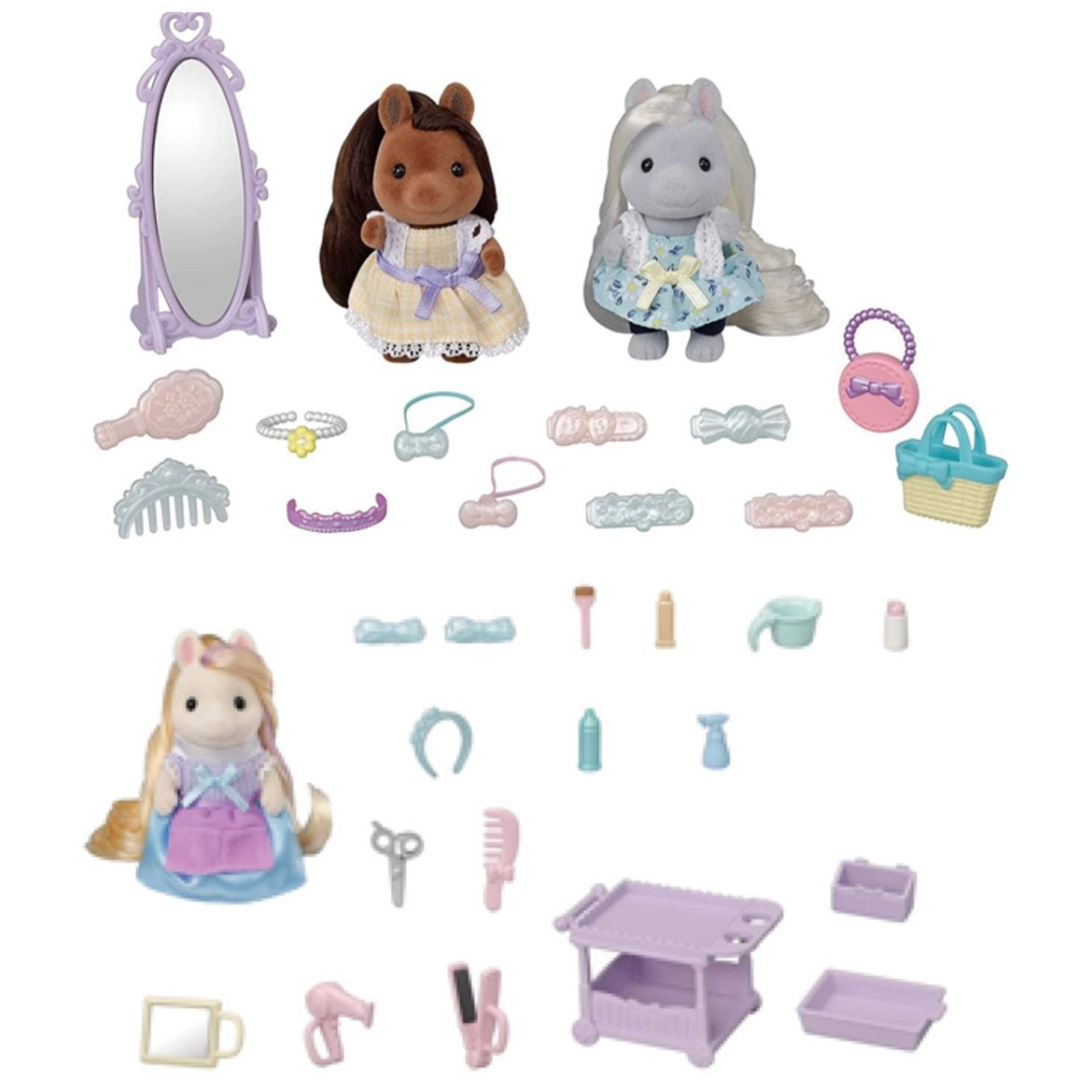 B049 Bundle Epoch Sylvanian Families Calico Critters Pony Hairdresser Hairstylis