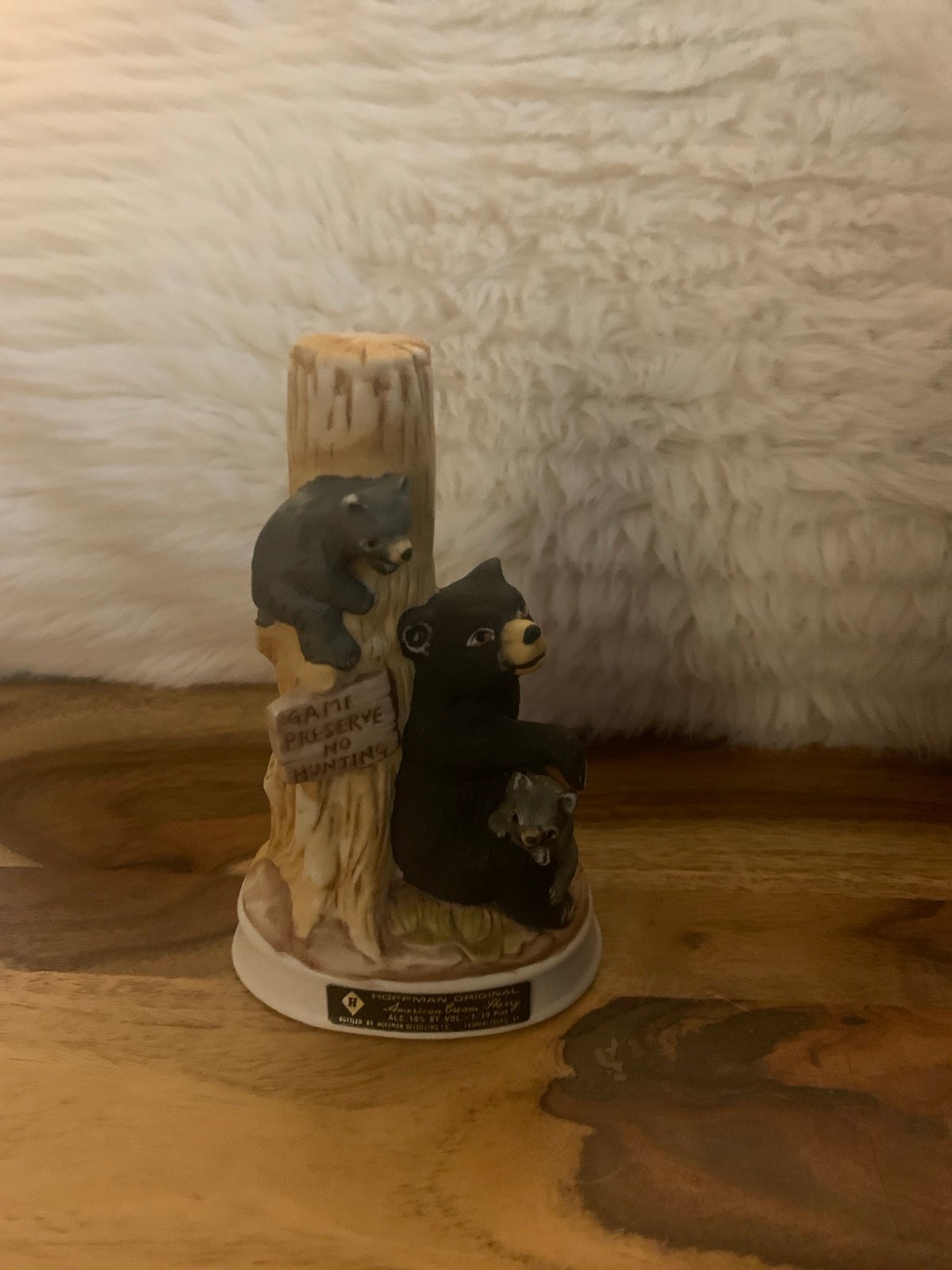 Vintage Hoffman Whiskey Wildlife Series Decanter 1978 Bear and Cubs