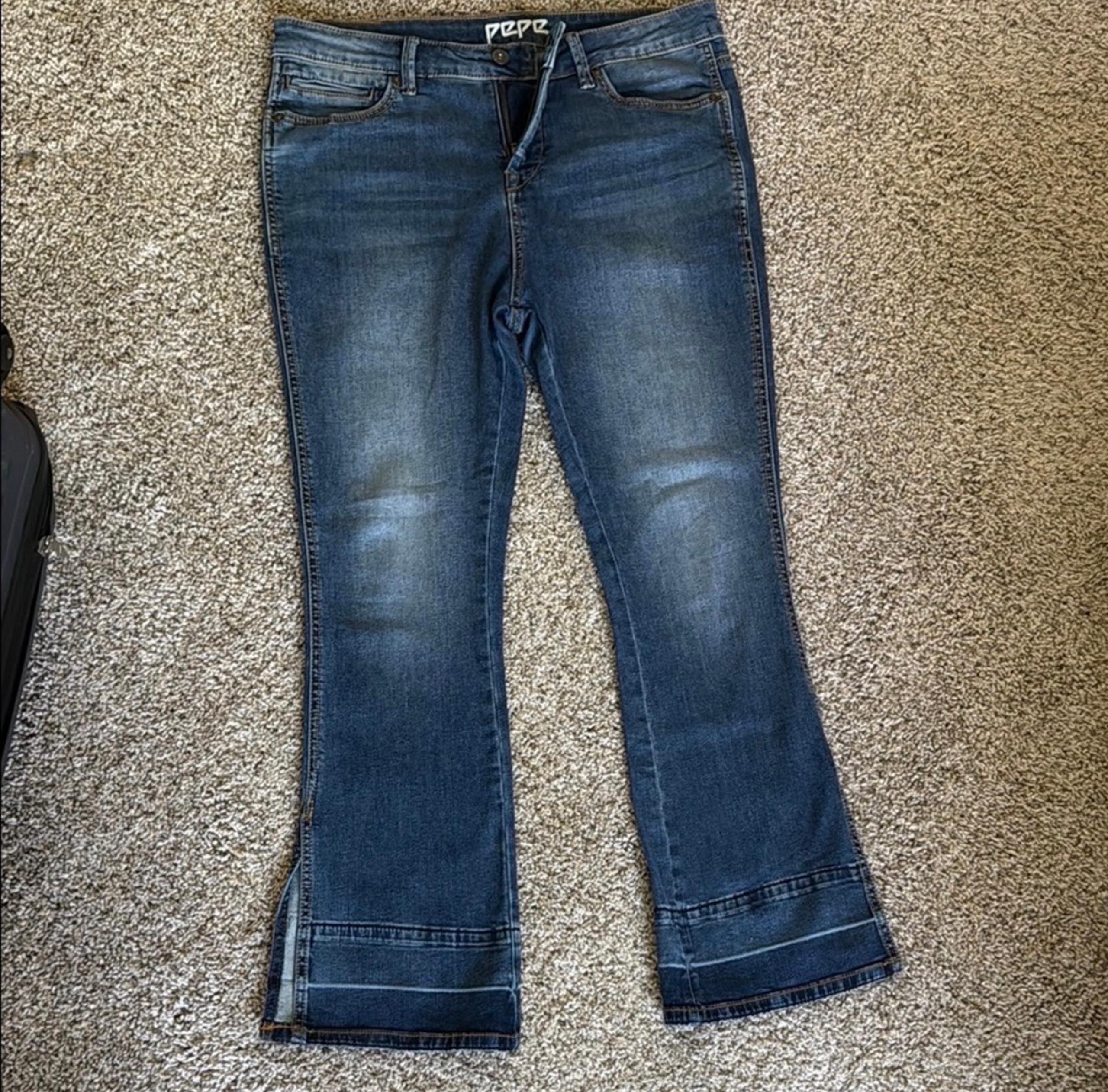 Pepe Jeans Blue Flare Wide Leg Denim