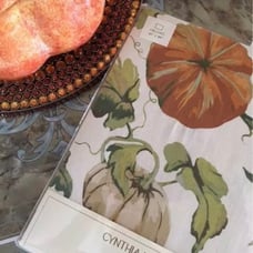 Cynthia Rowley Thanksgiving Tablecloth 60 x 84 Pumpkin Vine NIP