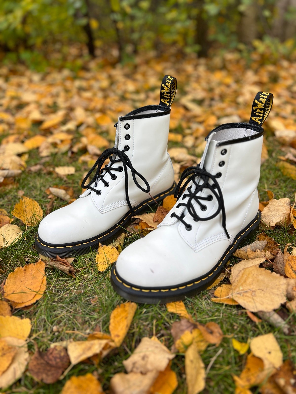 Dr. Martens 1460 Mono Smooth Leather Lace Up White boots