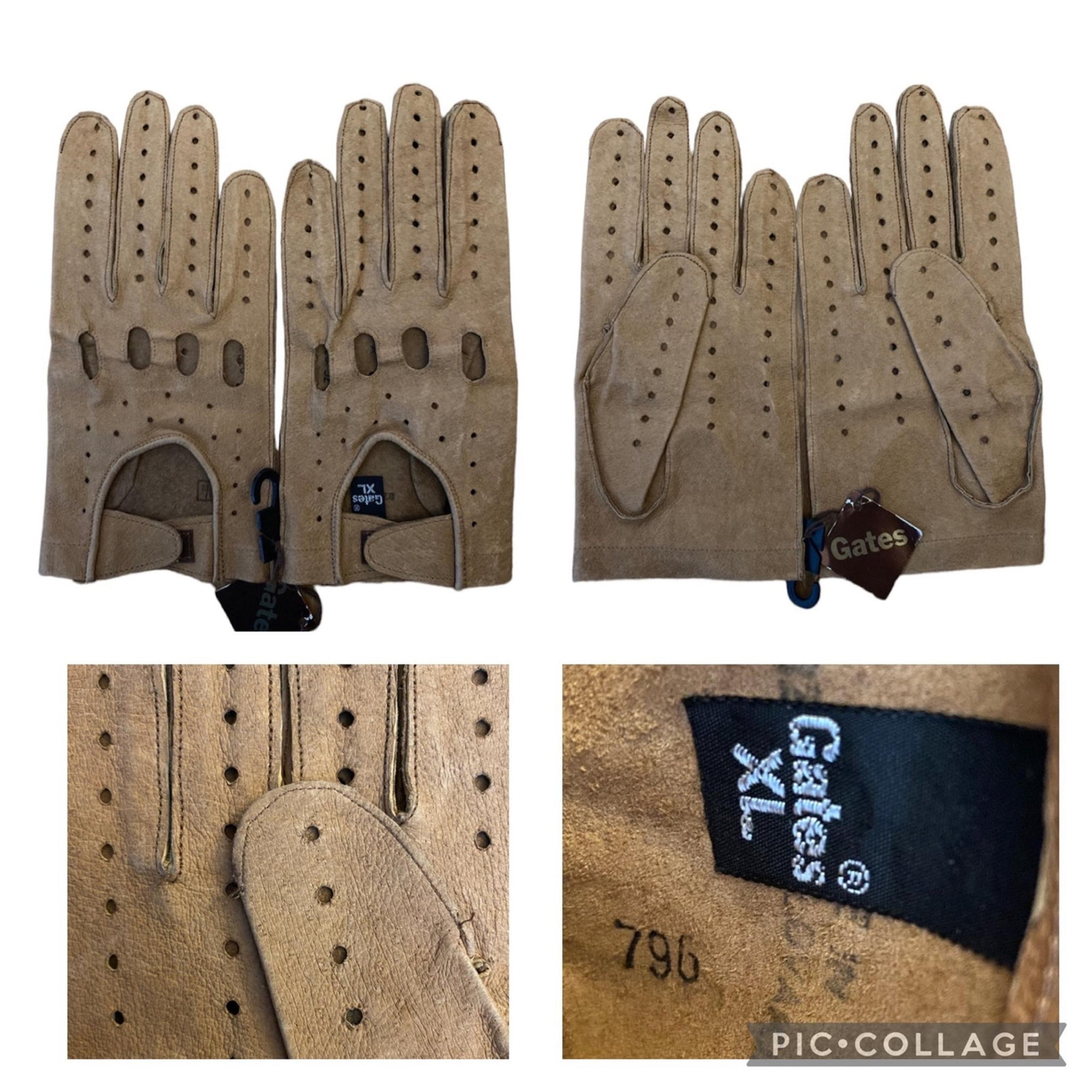 Men's NWT Brown Leather Driving Riding Gloves size XL - Gates