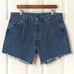 Levi's 501 Medium Wash High Rise Cut Off Raw Hem Button Fly Denim Jean Shorts 36