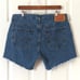 Levi's 501 Medium Wash High Rise Cut Off Raw Hem Button Fly Denim Jean Shorts 36