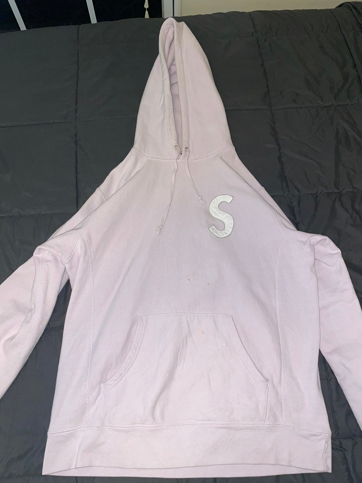 SS20 Supreme Quilted Leather S Logo Hoodie