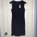 Ann Taylor navy blue silk ruffle front dress, new!