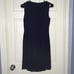Ann Taylor navy blue silk ruffle front dress, new!