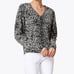 BROCHU WALKER 100% CASHMERE MONI VEE KHALIA LEOPARD PRINT SWEATER SIZE SMALL