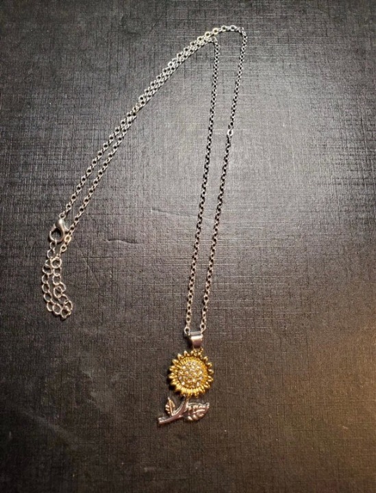Sterling Silver Sunflower Pendant Necklace
