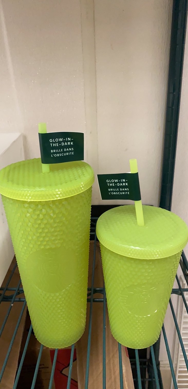 Starbucks glow in the dark studded cups