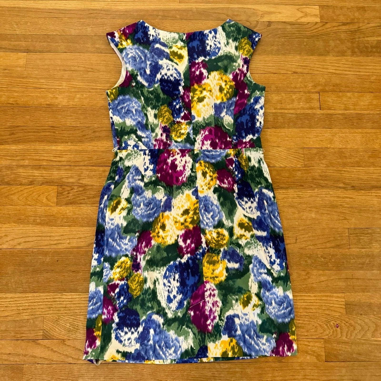 Dress Barn blue purple sleeveless a-line formal knee length dress size 12  b29
