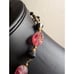 Antique Carved Strawberry Quartz Black Bi-Cone Brass Bead & Hook Clasp Necklace