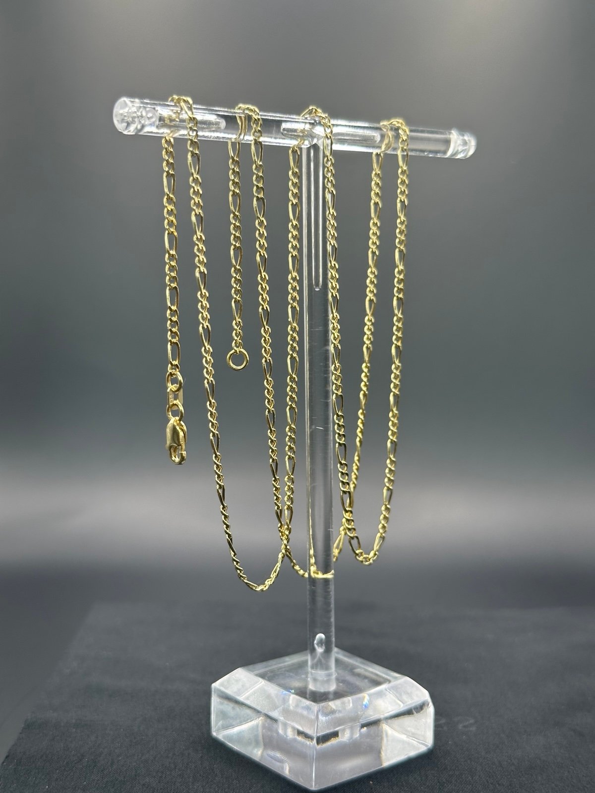 24”2.5mm.Solid 14K Gold Figaro Link Chain Necklace