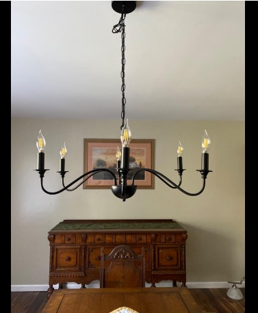 6 light black farmhouse chandelier