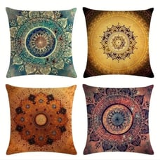 NWT 4pc Boho Mandala throw pillow cover zipper closure pillowcase