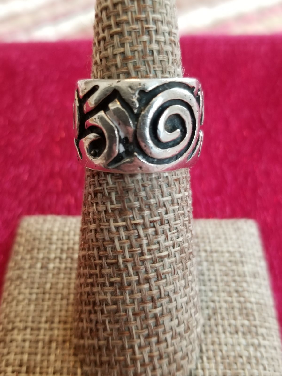 Sterling Silver Rustic Design Vintage Band Ring