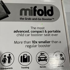 Mifold Child Car Booster Grab And Go 10X Smaller Weight 40/100 LBS Uber Carpool