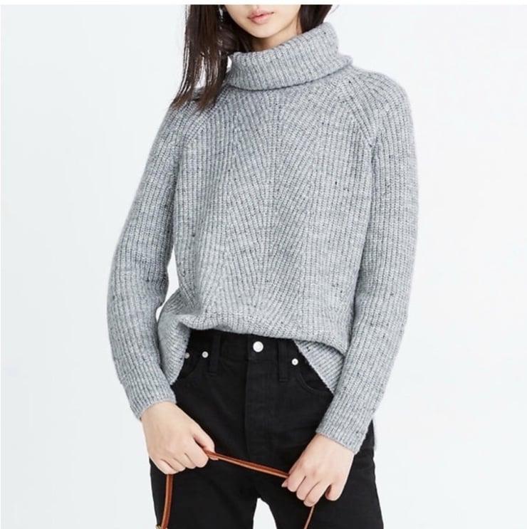 Madewell Donegal Mercer Heather Gray Turtle Neck Sweater