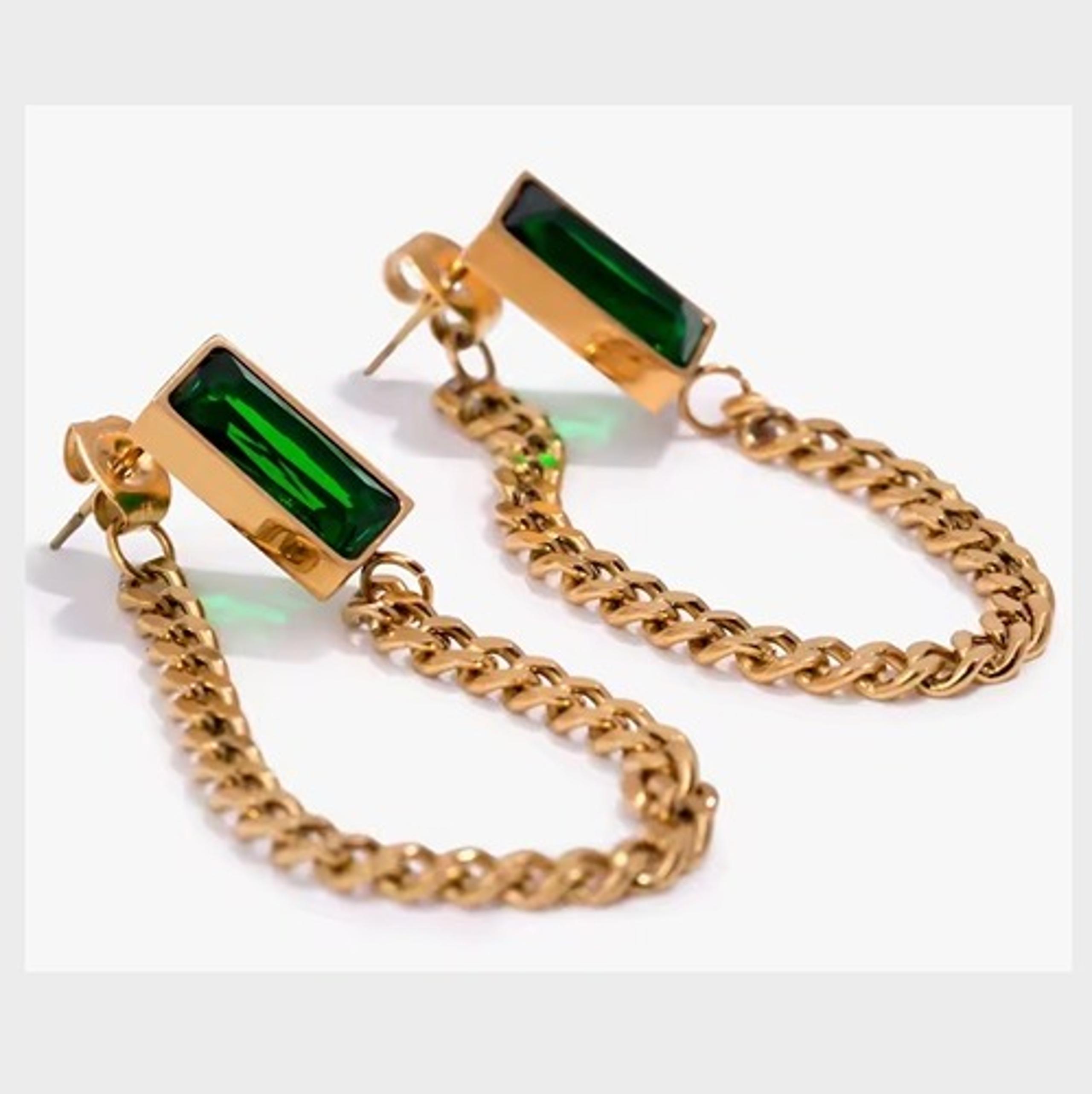 Anthropologie Emerald Earrings
