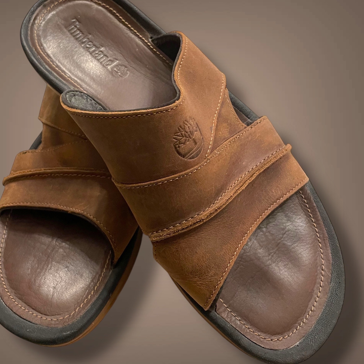 Men's Sz 11 TIMBERLAND Originals Leather Responsibly Manufactured Slide Sandal