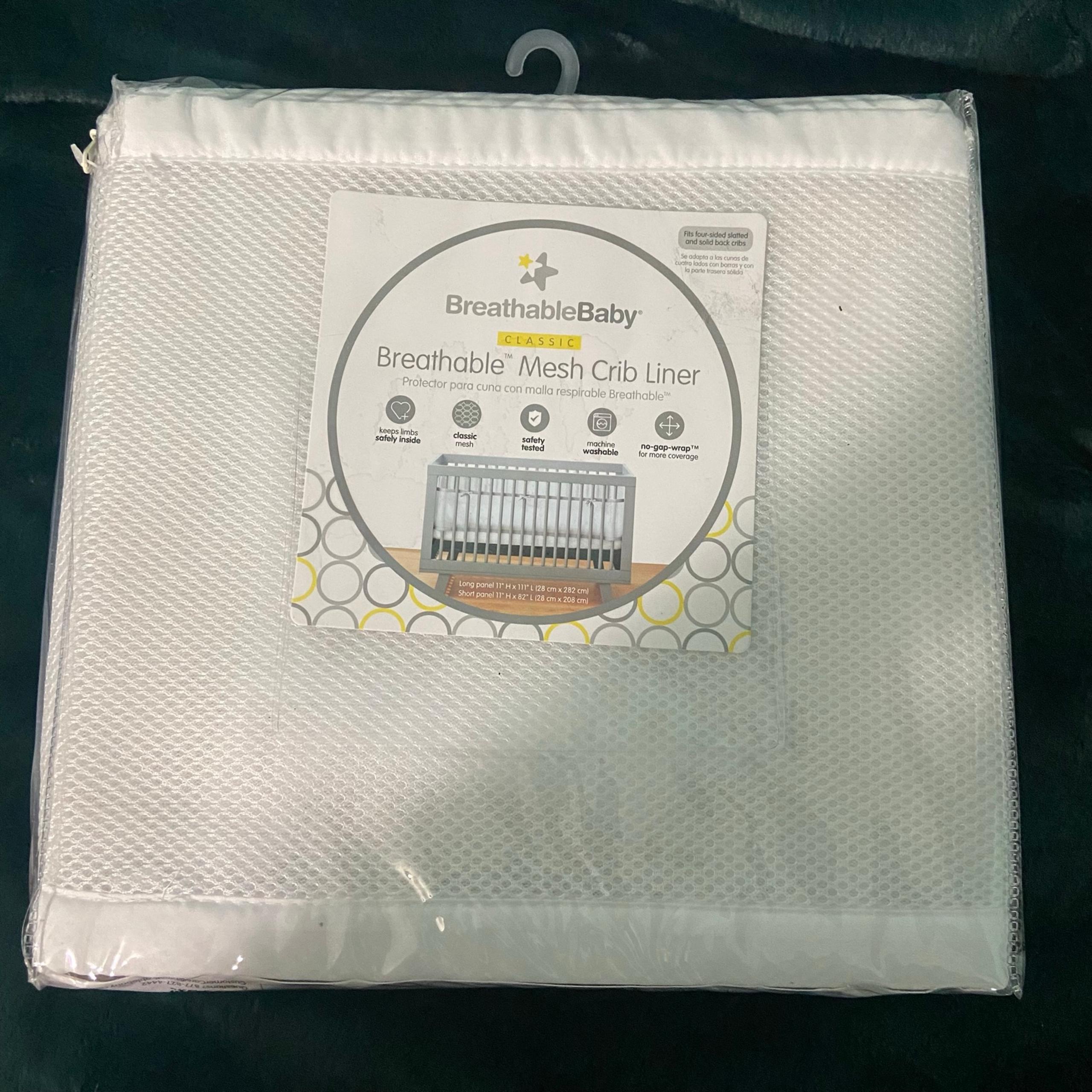 BreathableBaby Classic Mesh Crib Liner White New