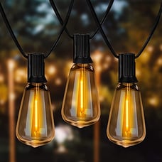 100FT Outdoor LED String Lights - 54 Waterproof Bulbs, 4 Spare - Pvbfdb