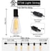 100FT Outdoor LED String Lights - 54 Waterproof Bulbs, 4 Spare - Pvbfdb