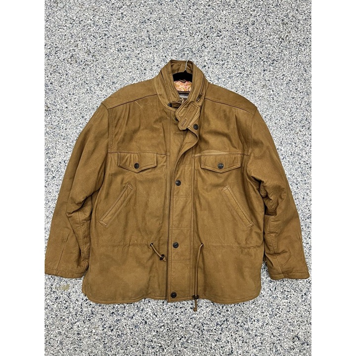 Vintage Global Identity Brown Suede Jacket Mens Size L Made In Korea
