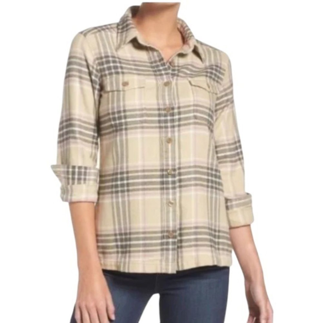 PATAGONIA Worn Wear Long-Sleeved Fjord Flannel Shirt *Mojave Khaki 2