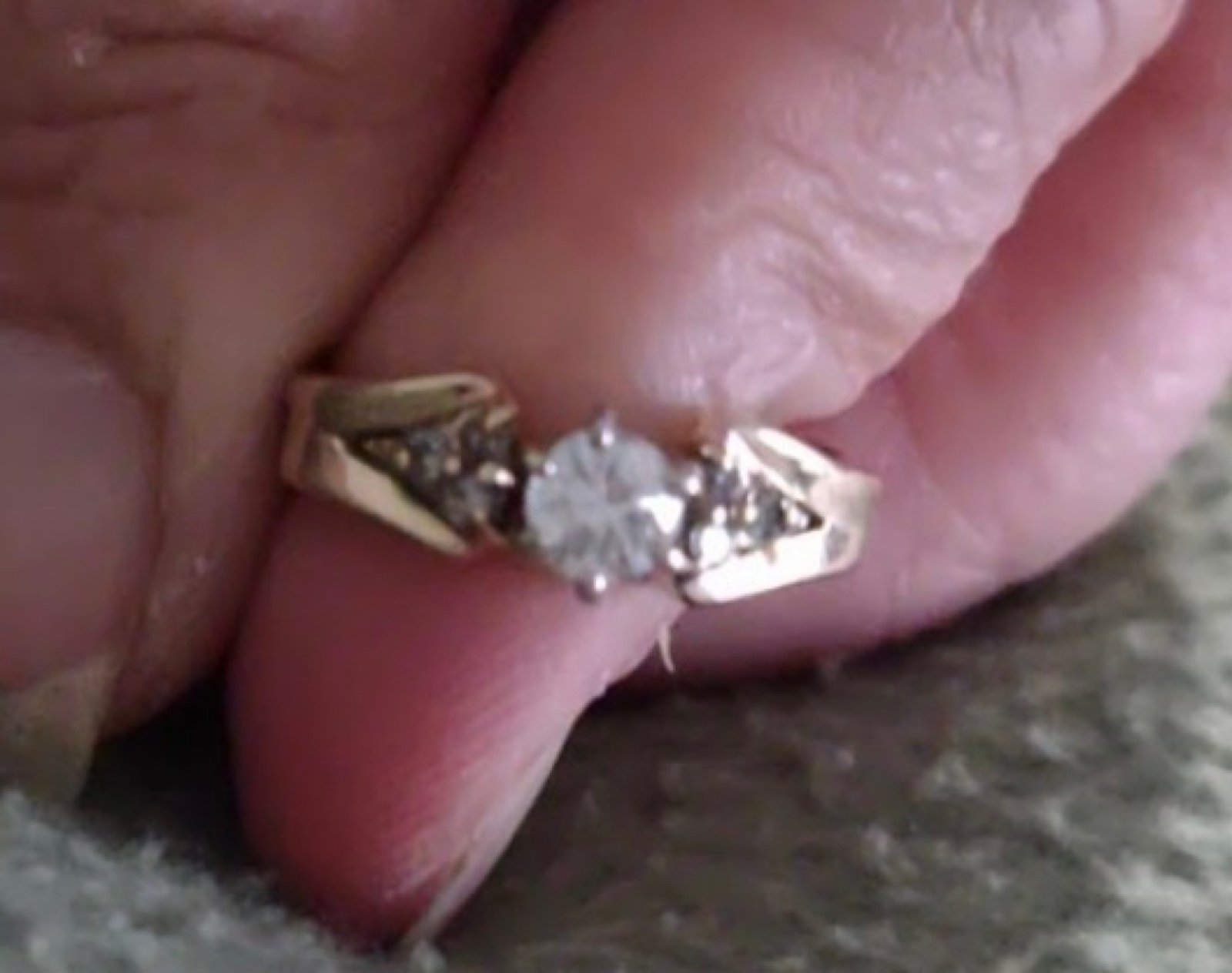Stamped 925/18K 2P Wedding Ring