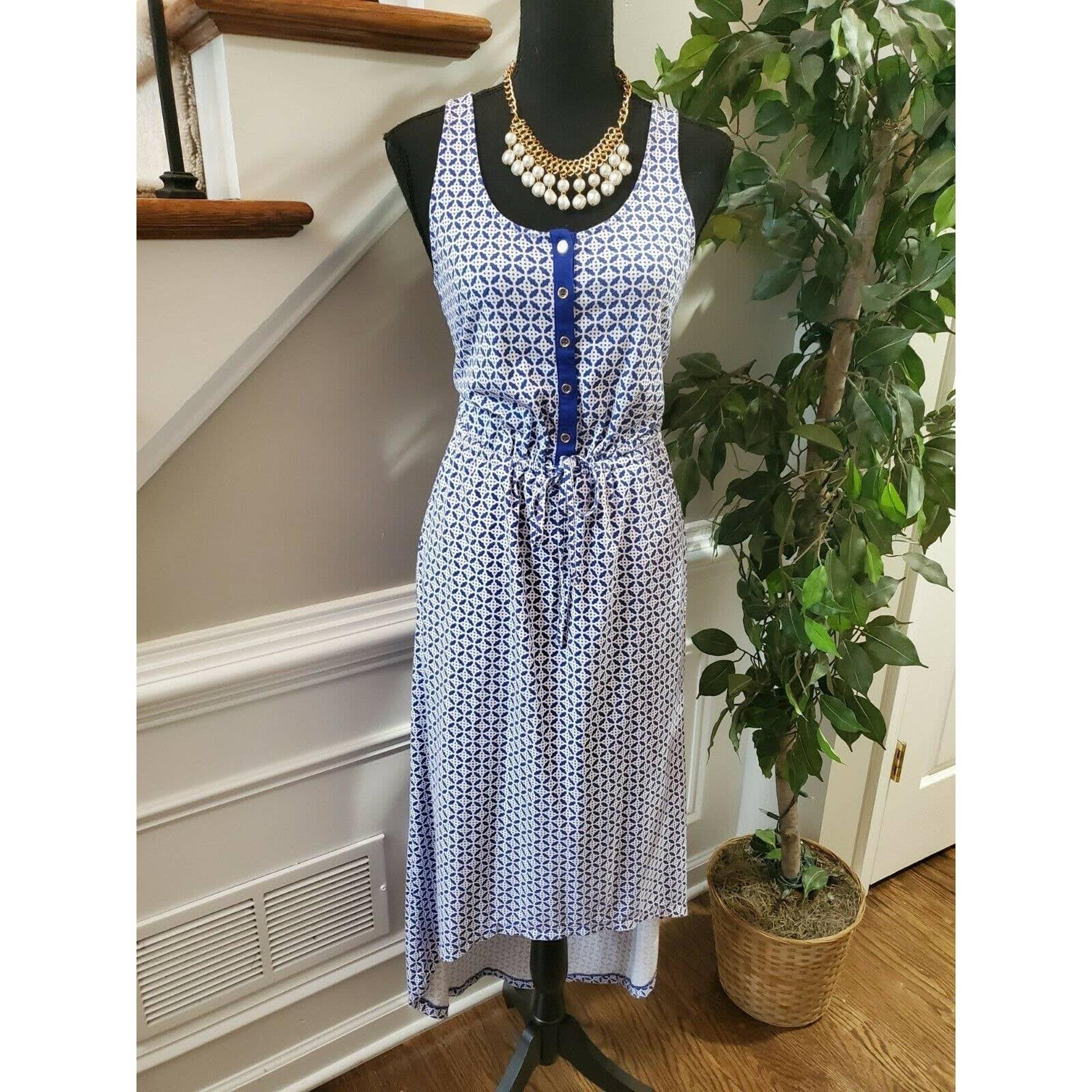 Gap Polyester Scoop Neck Hi Low Dress