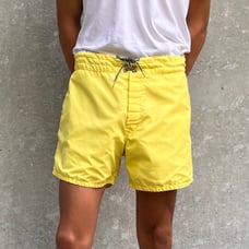 1980s Birdwell Beach Britches Yellow Swim Trunks