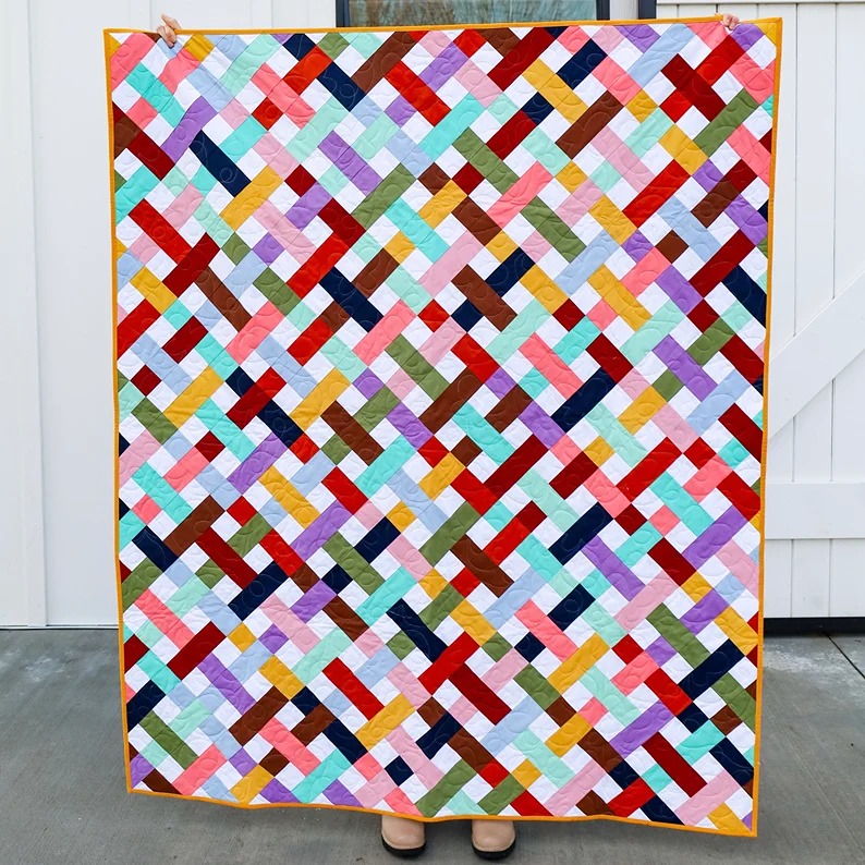 Basket Weave Pre Cut Quilt Kit Fabric Pattern Binding backing ALL PRE CUT The Ch