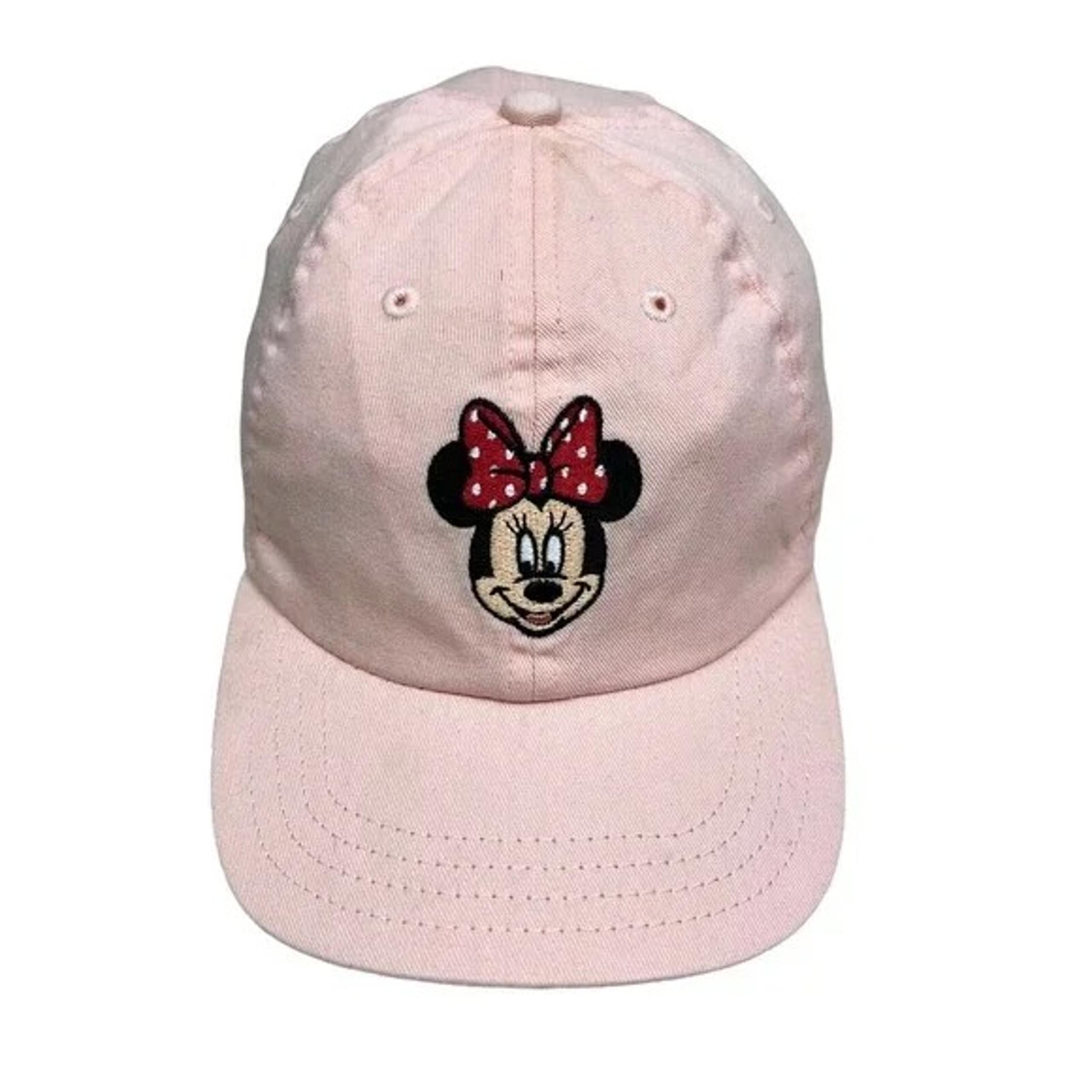 Disney Pink Minnie Mouse Baseball Cap Hat Girls Cotton Elastic Strap Size Small