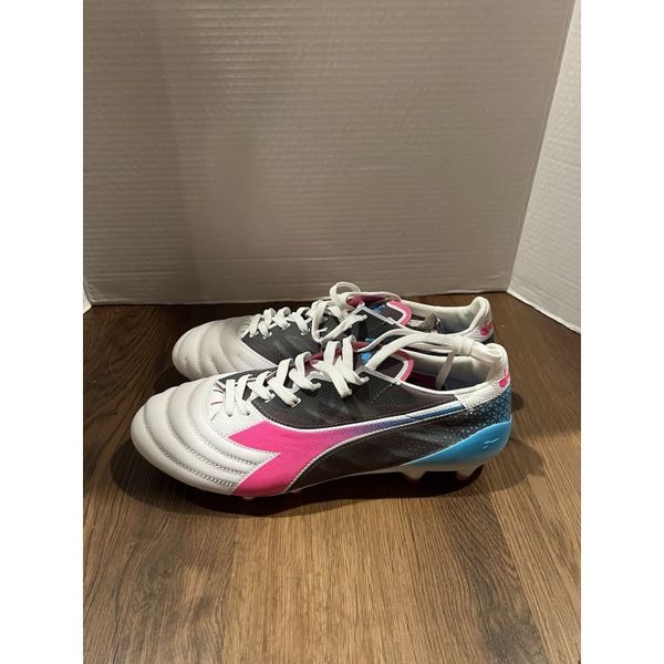 Diadora Brasil Elite Veloce GR Italy LPX Sz 8.5 Mens White Pink Soccer Cleats