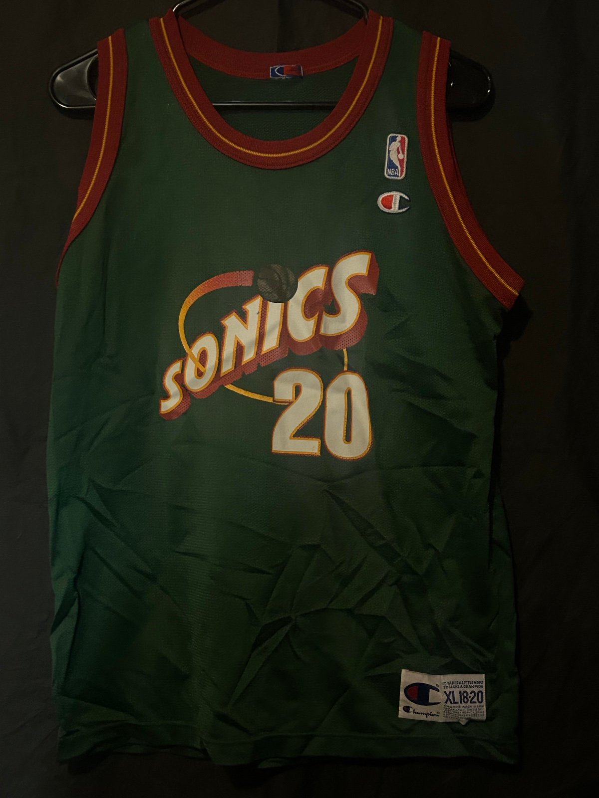 Vintage Champion Seattle Sonics Gary Payton Youth Jersey XL 18-20