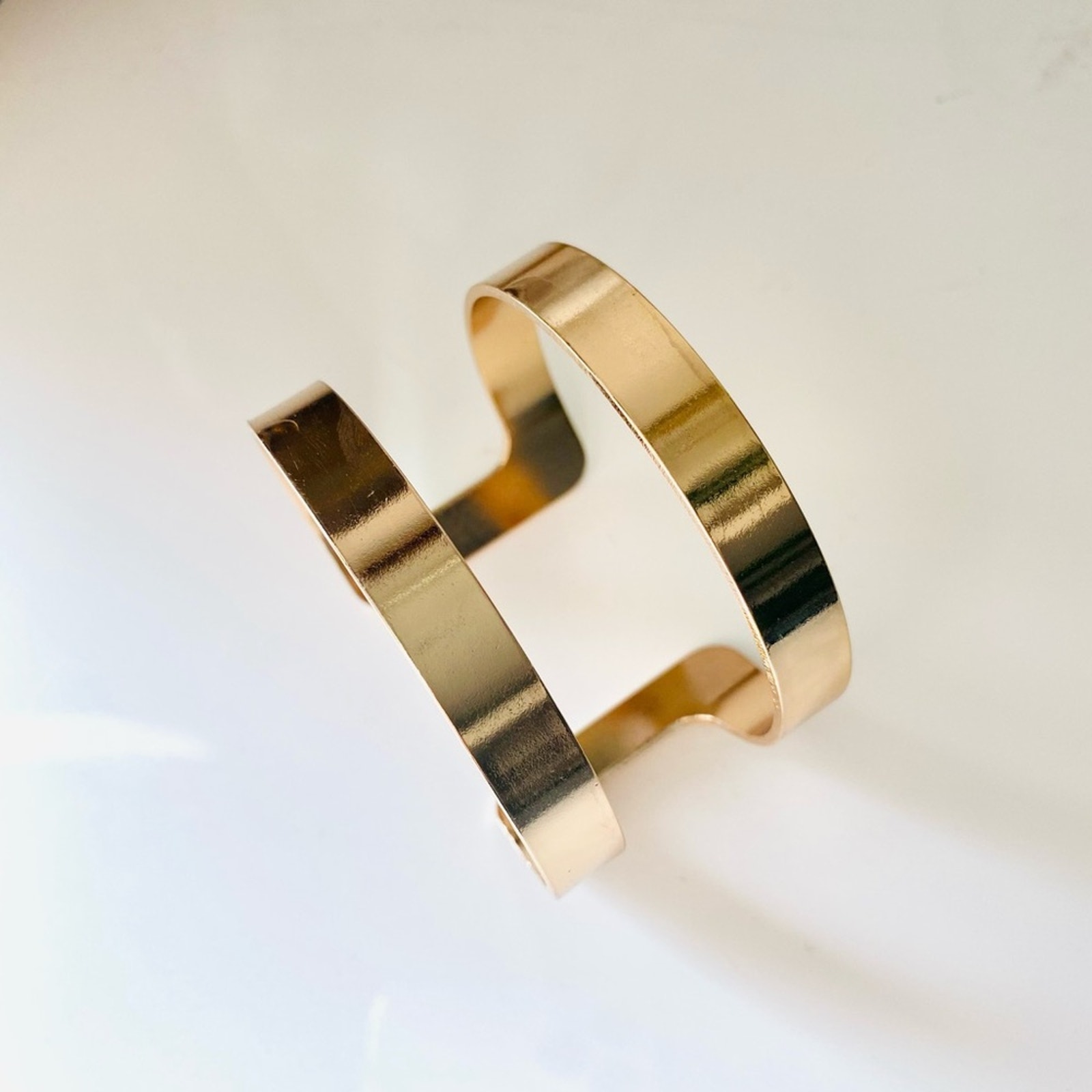 NEW NORDSTROM REVOLVE FP Gold Geometric Geo Open Bangle Bracelet Cuff Jewelry