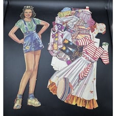 1940 Beautifully displayed Paper Doll Lot JANE WITHERS Whitman # 989 With Photos