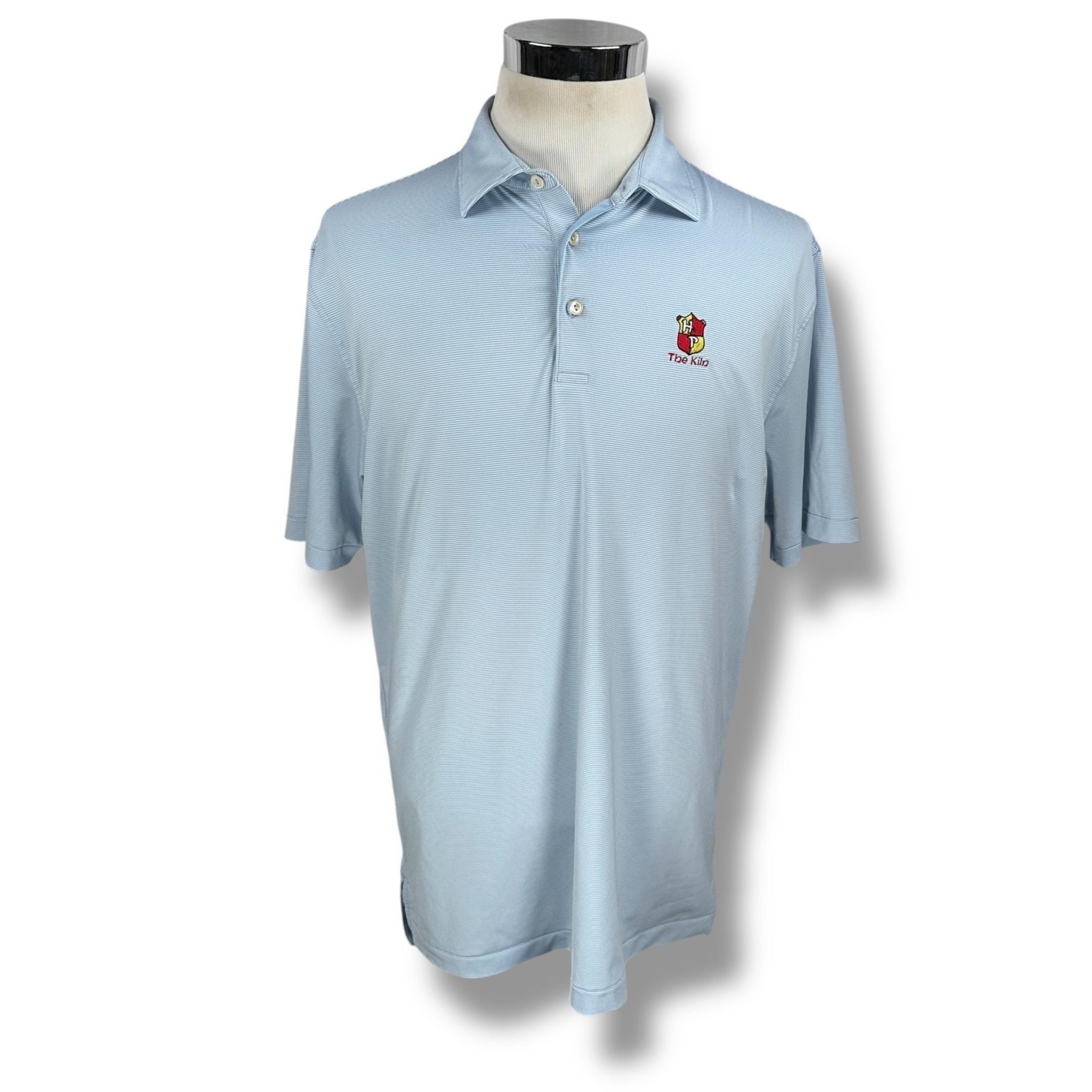 Peter Millar Summer Comfort Polo Shirt Men's Large Blue Harry Potter The Kiln