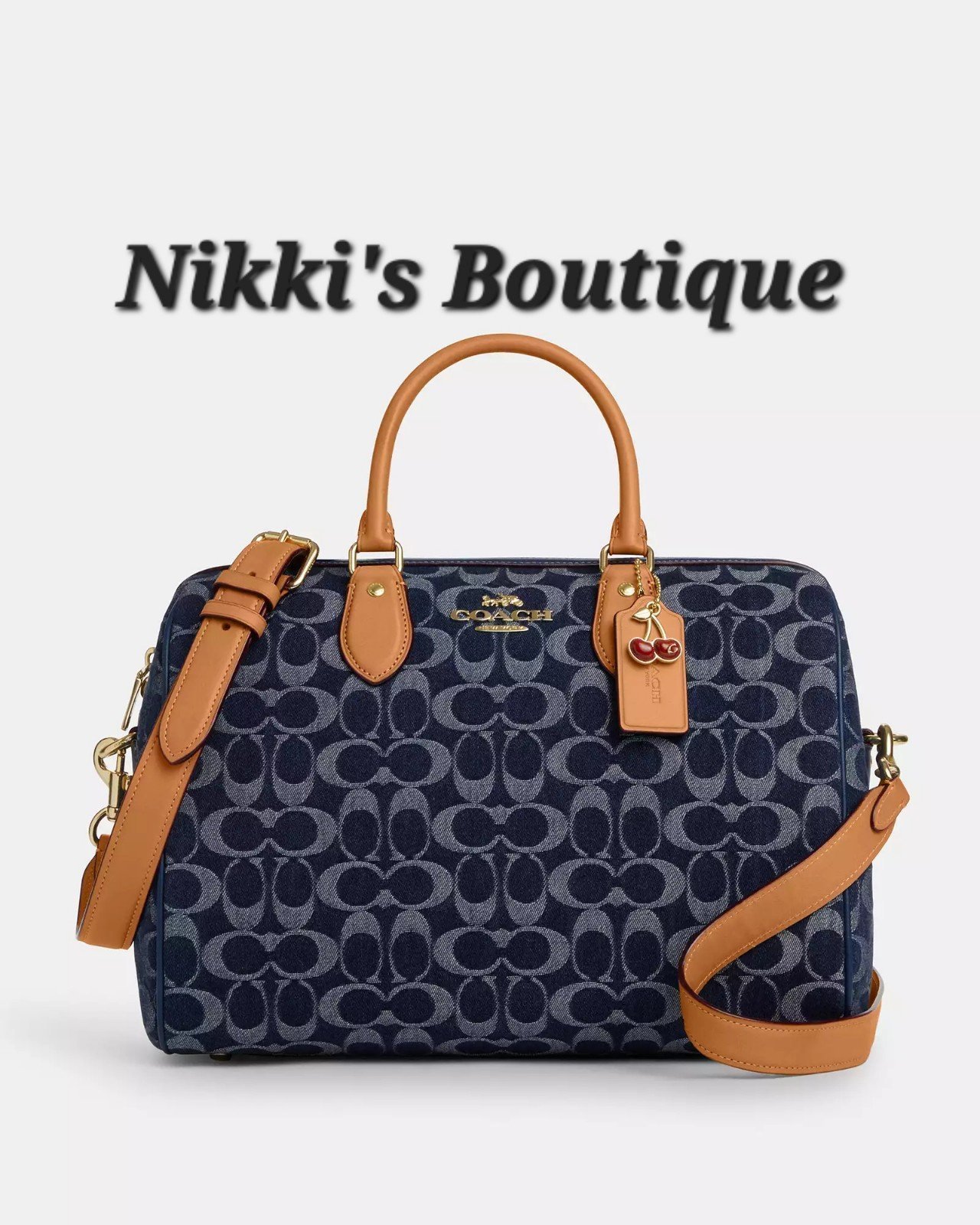 Coach Rowan Large Satchel Bag In Signature Denim Canvas